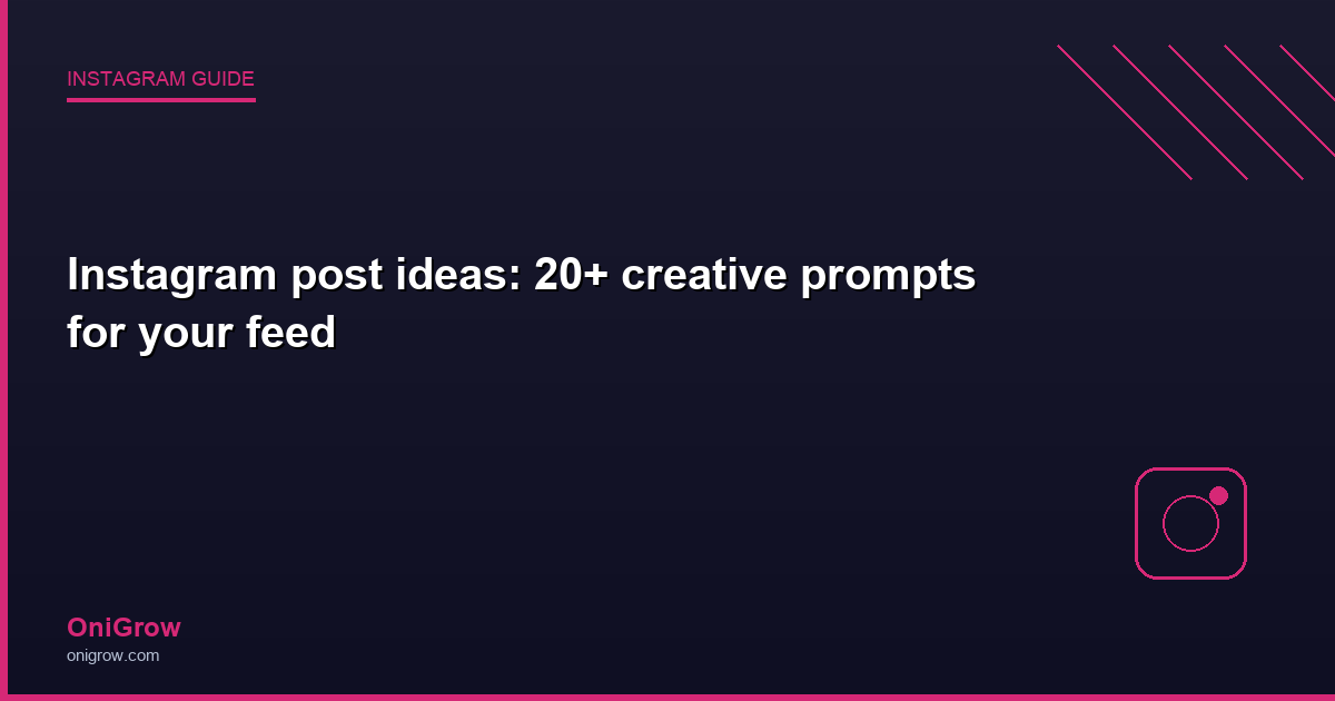Instagram post ideas creative - OniGrow