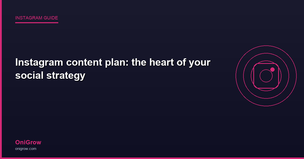 Instagram content plan strategy - OniGrow